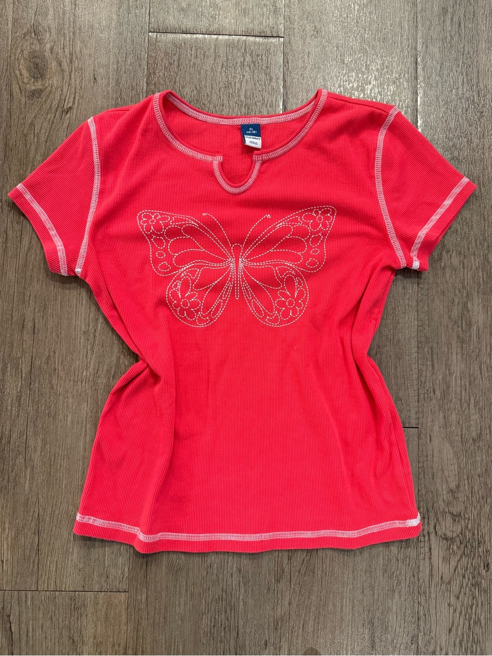 Vintage 2000s Y2K Butterfly Short Sleeve Top Size Small